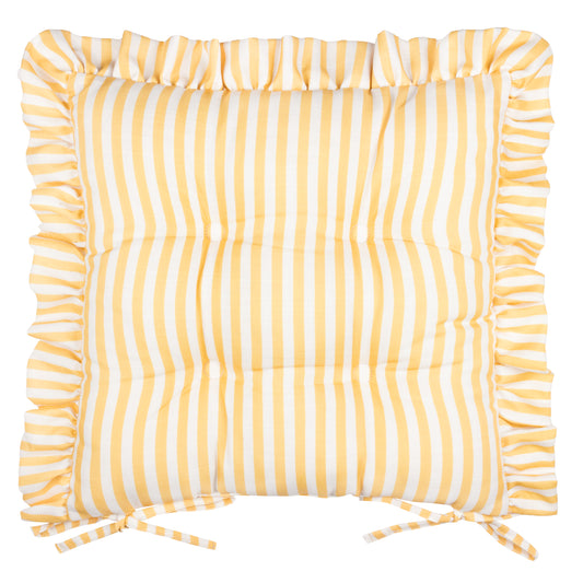 MILLIE RUFFLE 2 PACK 40X40 SEAT PADS YELLOW