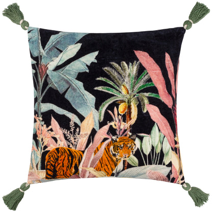 MIDNIGHT JUNGLE 50X50 CUSHION CASE NOIR