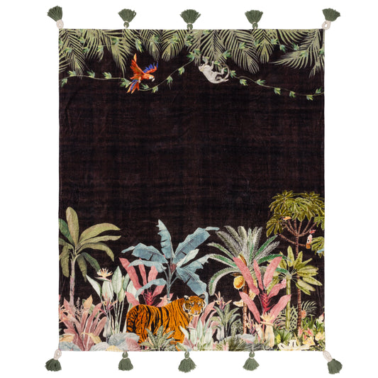 MIDNIGHT JUNGLE 125X150 THROW NOIR
