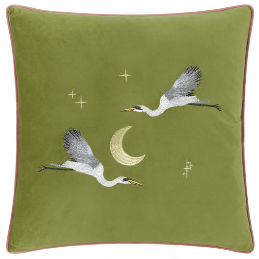 MOONLIT FLIGHT 45X45 CUSHION CASE OLIVE