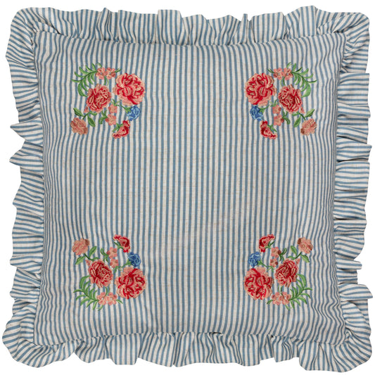 MARTHA RUFFLE 50X50 CUSHION CASE BLUE