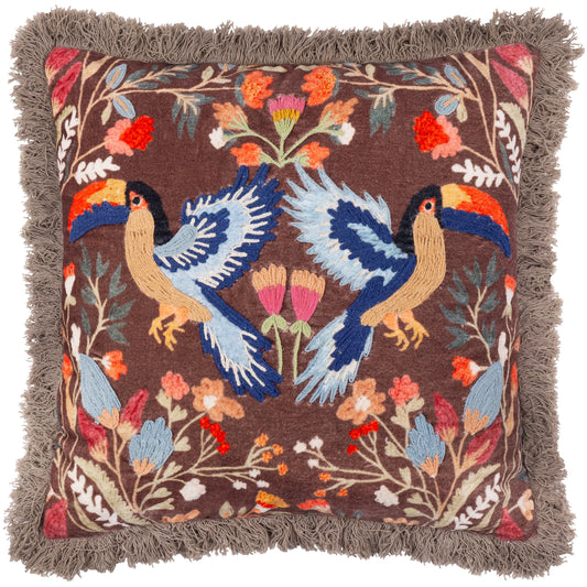 MIRRORED TOUCAN 45X45 CUSHION CASE MULTI