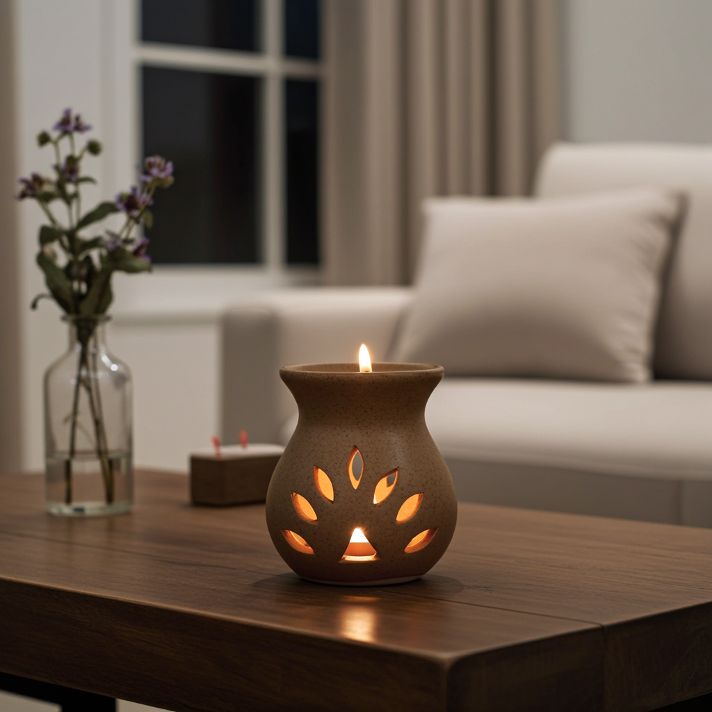 Beige Cutout Oil Burner (Summer)
