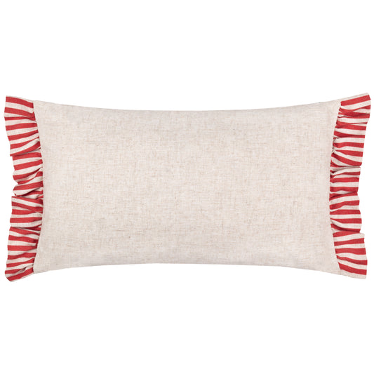 OKARA LEOPARDS 30X50 CUSHION CASE LINEN/RED