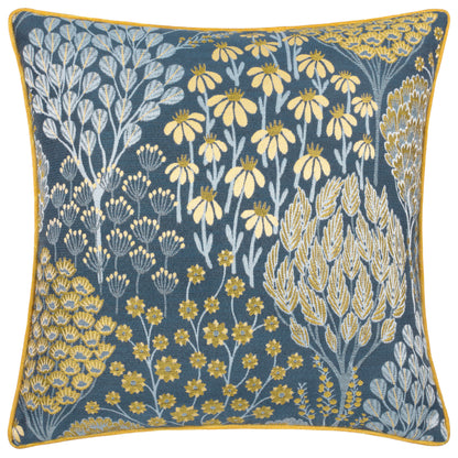 OPHELIA 50X50 CUSHION CASE BLUE/SAFFRON