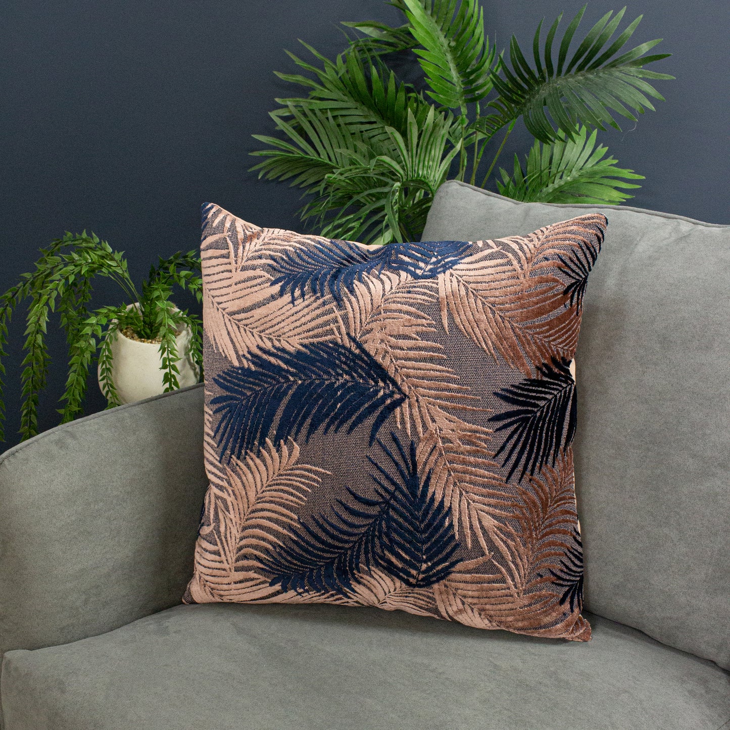 PALM GROVE 50X50 C/CASE BLSH/NVY