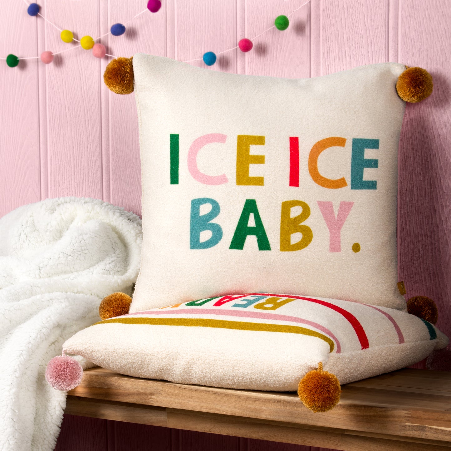 POM-POMS ICE ICE BABY 43X43 CUSHION CASE MULTI