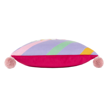 POM POMS LOVE WINS 43X43 CUSHION CASE LILAC