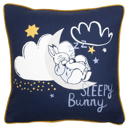 PETER RABBIT SLEEPY HEAD 43X43 CUSHION CASE BLUE