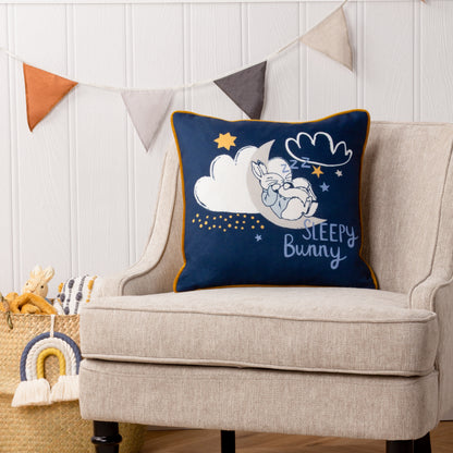 PETER RABBIT SLEEPY HEAD 43X43 CUSHION CASE BLUE