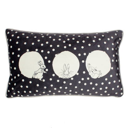 PETER RABBIT SPOT ME 30X50 CUSHION CASE CHARCOAL