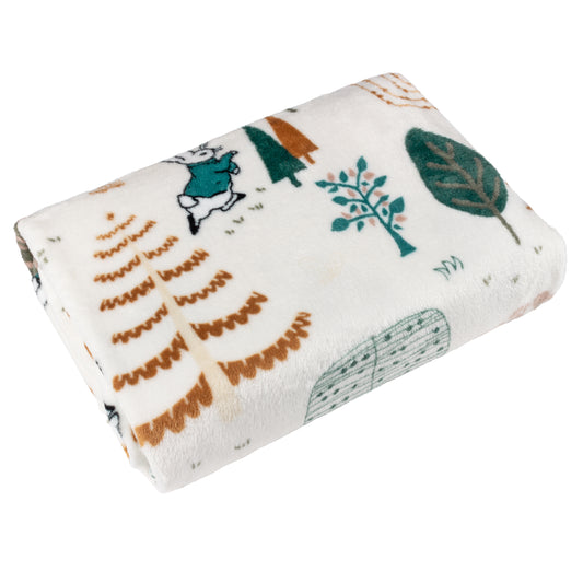 PETER RABBIT SCANDI WOODS 130X150 FLEECE THROW MULTI