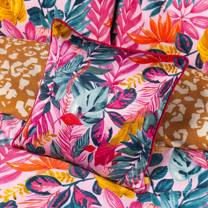 PSYCHEDELIC JUNGLE 43X43 CUSHION CASE PINK