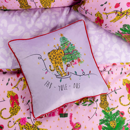 PURRFECT FABYULEOUS 43x43 CUSHION CASE PINK/LILAC