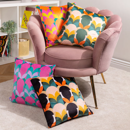 RAEYA 45X45 CUSHION CASE PEACH/PINE