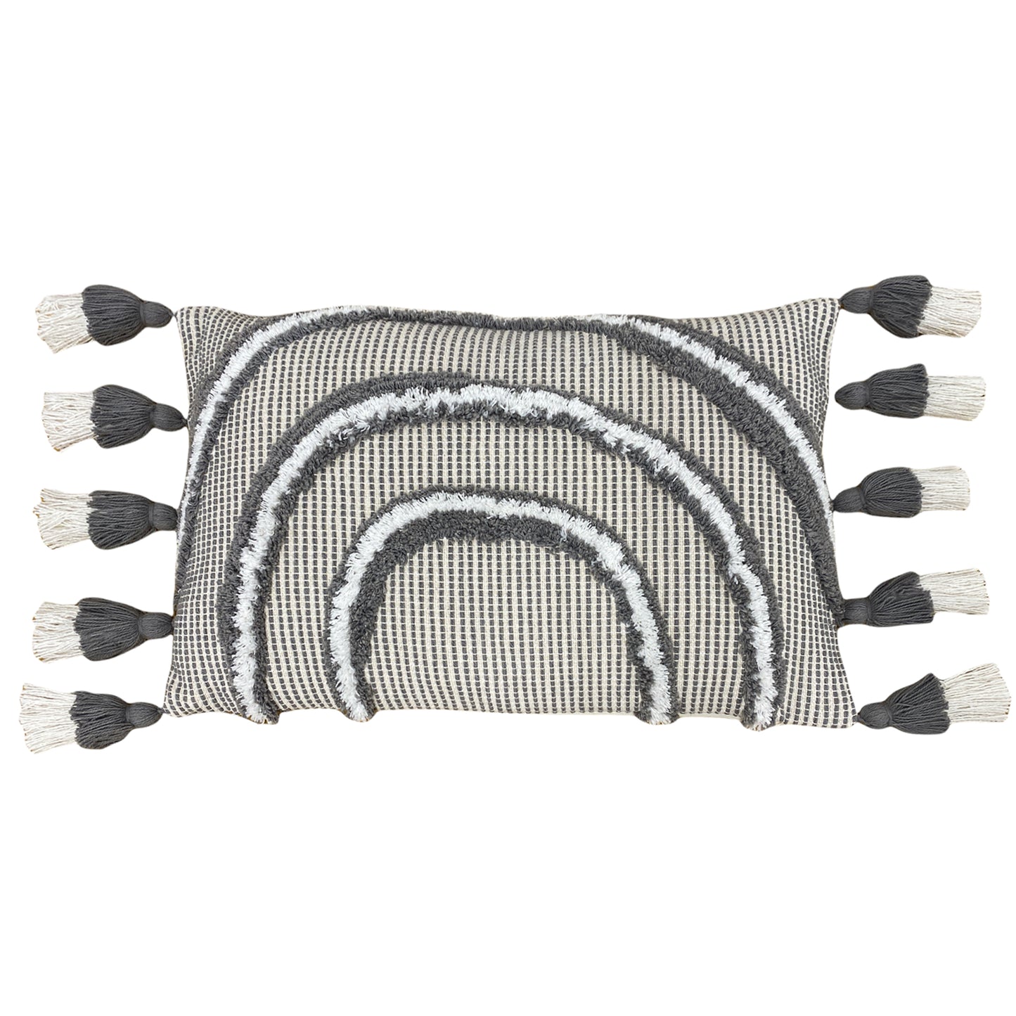RAINBOW TUFT 30X50 CUSHION CASE GREY
