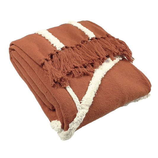 RAINBOW TUFT 130X150 THROW BRICK
