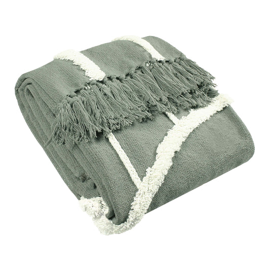 RAINBOW TUFT 130X150 THROW GREY