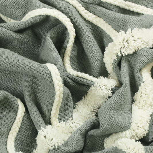 RAINBOW TUFT 130X150 THROW GREY