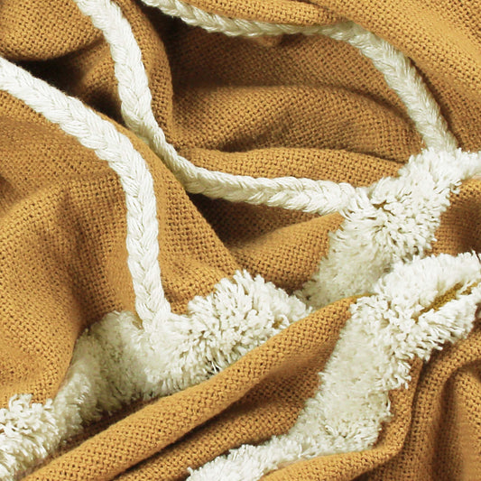 RAINBOW TUFT 130X150 THROW OCHRE