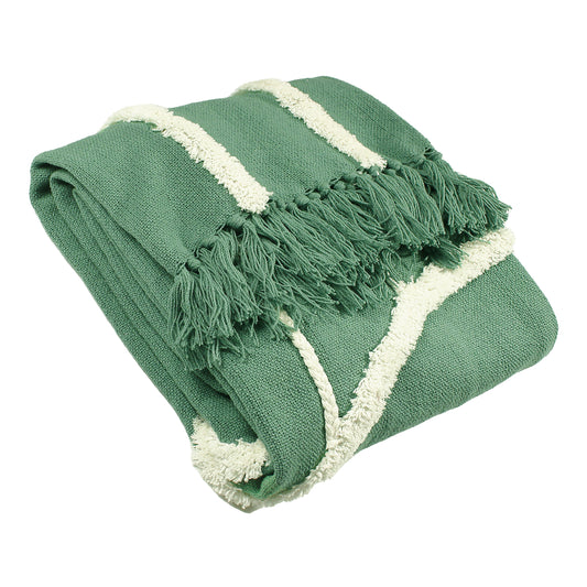 RAINBOW TUFT 130X150 THROW SAGE