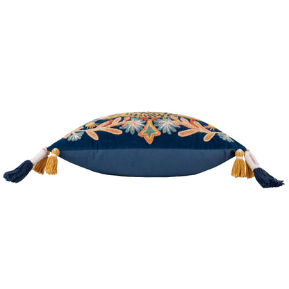 REGAL LEOPARD 50X50 CUSHION CASE ROYAL BLUE
