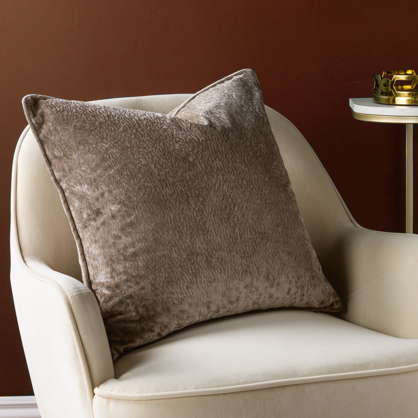 RIPPLE 50X50 CUSHION CASE TAUPE