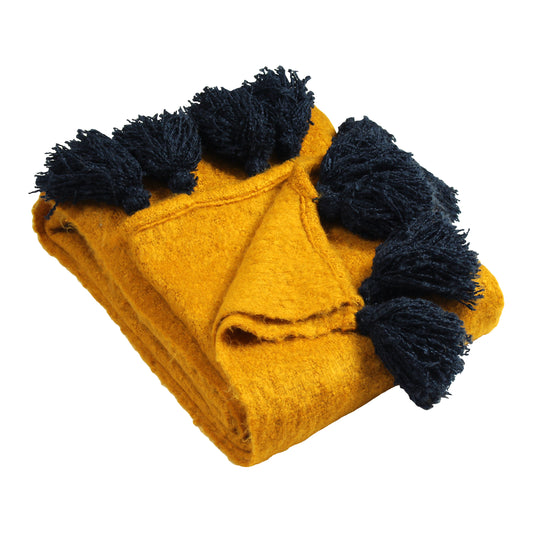 ROMILY 130X180 THROW GOLD/NAVY