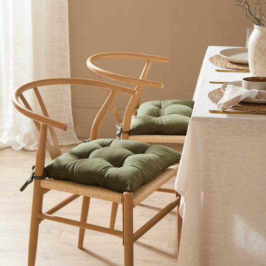 SLUB COTTON 40X40 SEAT PADS LICHEN