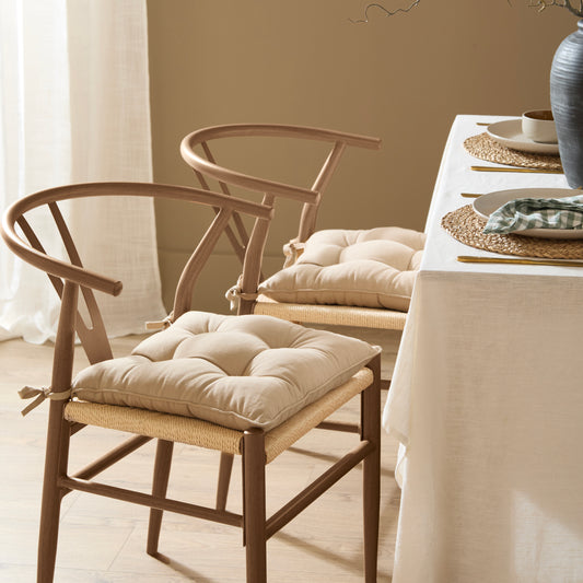 SLUB COTTON 40X40 SEAT PADS LINEN