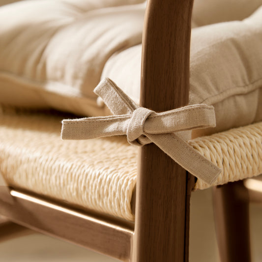 SLUB COTTON 40X40 SEAT PADS LINEN