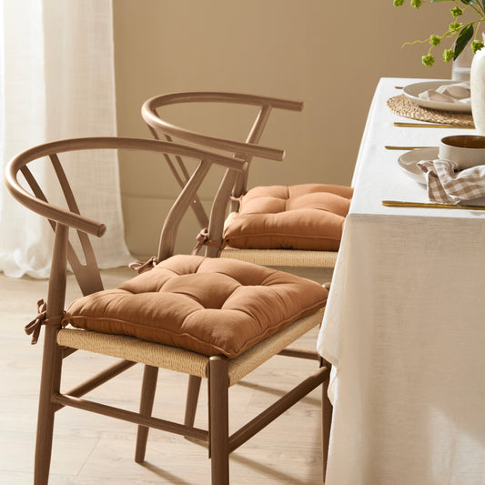 SLUB COTTON 40X40 SEAT PADS TOFFEE