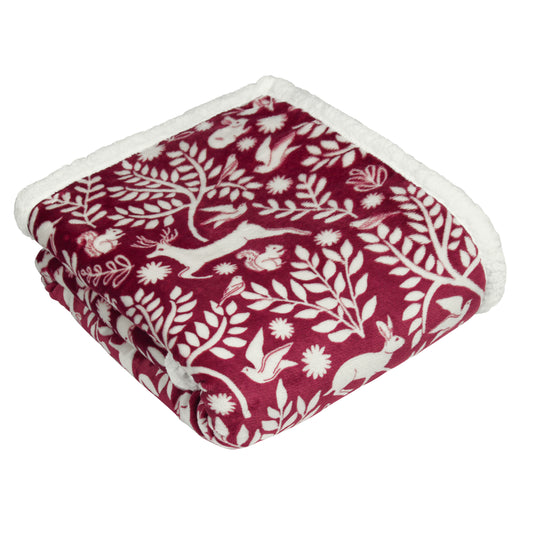 SCANDI WOODLAND 130X150 THROW BERRY