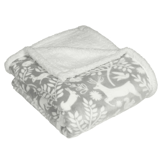SCANDI WOODLAND 130X150 THROW GREY
