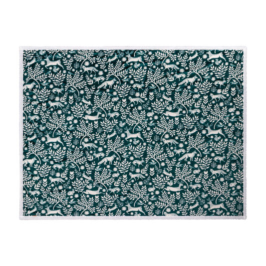 SKANDI WOODLAND SHERPA 140X180 THROW FOREST