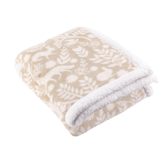 SKANDI WOODLAND SHERPA 140X180 THROW SABLE