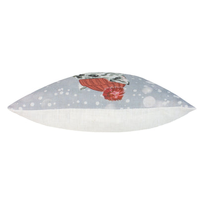 SNOWY CAT WITH SCARF 43X43 C/CASE