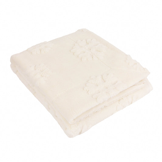 SNOWFLAKES FUR 150X200  THROW SNOW WHITE