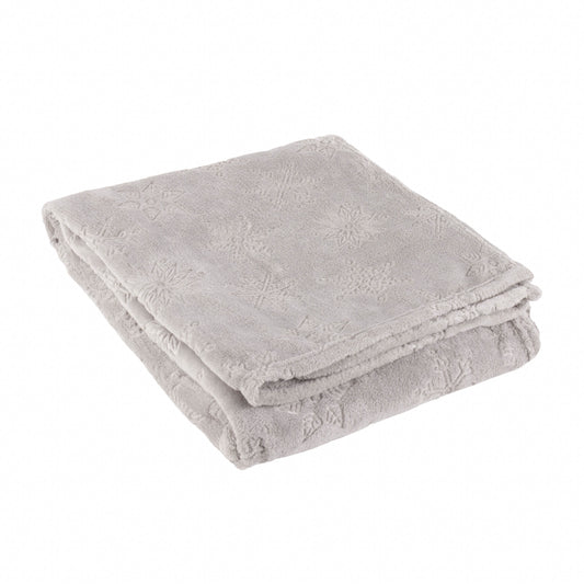 SNOWFLAKES 140X180 THROW GREY