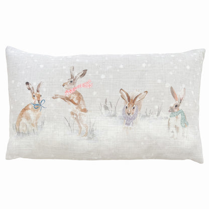 SNOWY HARES 30X50 CUSHION CASE