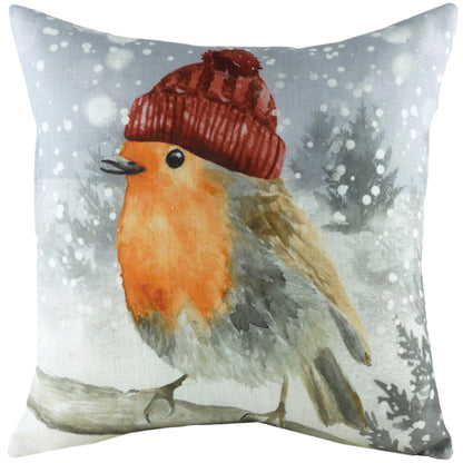 SNOWY ROBIN WITH HAT 43X43 C/CASE