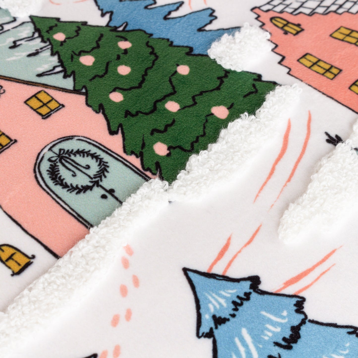 SNOWY VILLAGE TREE 45X45 CUSHION CASE MULTI