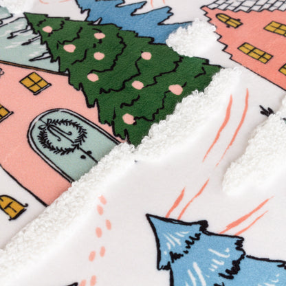 SNOWY VILLAGE TREE 45X45 CUSHION CASE MULTI