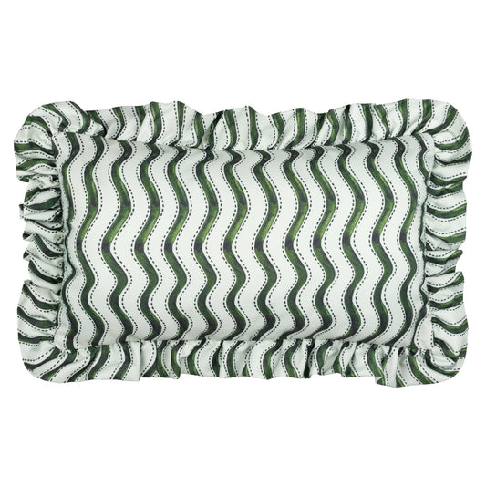 SUMMER SOLSTICE WIGGLY STRIPE 30X50 OUTDOOR CUSHION CASE GREEN