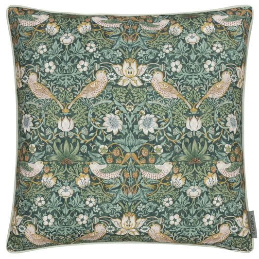 STRAWBERRY THIEF 50X50 OUTDOOR CUSHION FOREST GREEN