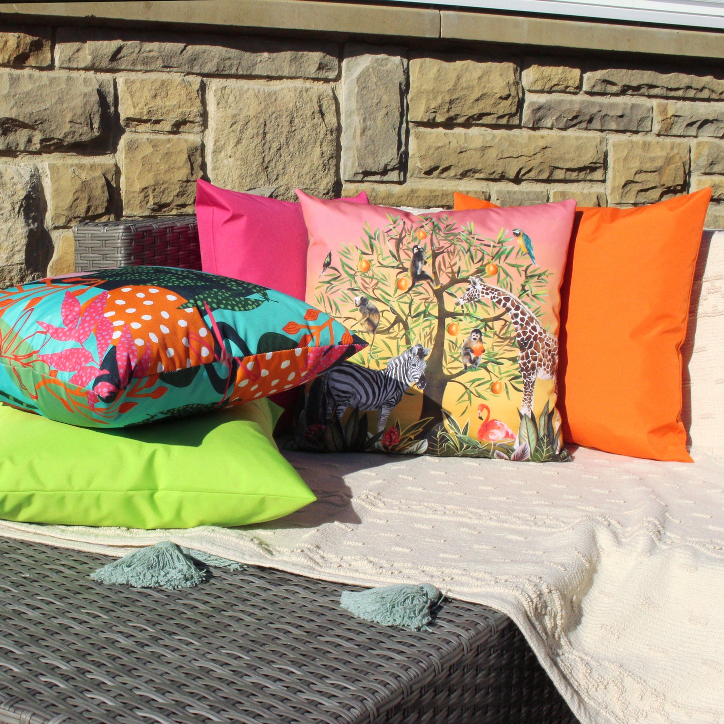 TREE OF LIFE 43X43 OUTDOOR CUSHION COVER MULTI