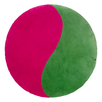 UNITY 40CM ROUND READY FILLED CUSHION GREEN/PINK