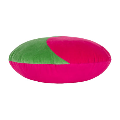 UNITY 40CM ROUND READY FILLED CUSHION GREEN/PINK