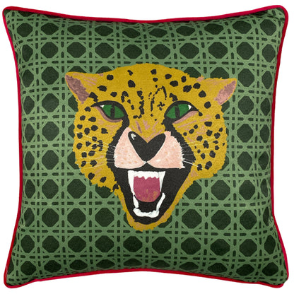 UNTAMED 43X43 CUSHION CASE GREEN