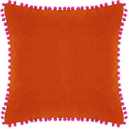 VELVET POMPOM C/C 45X45 ORA/FUCH